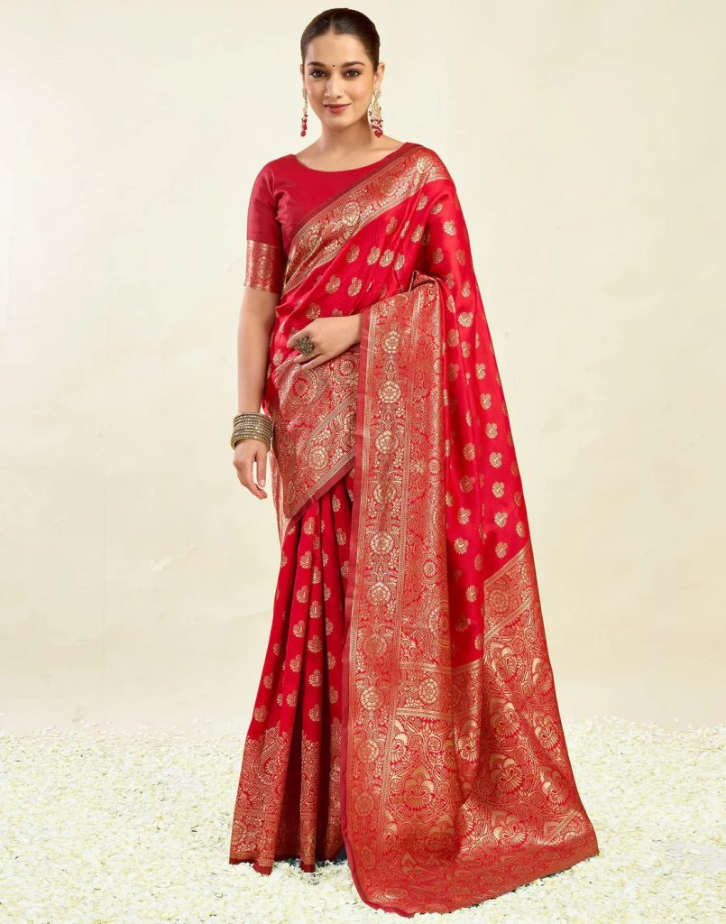 AXONIT Women's Silk Blend Banarasi Jacquard