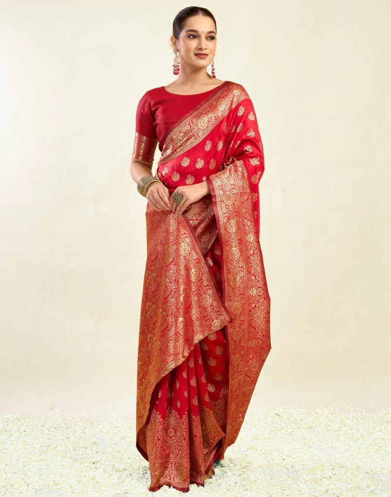AXONIT Women's Silk Blend Banarasi Jacquard