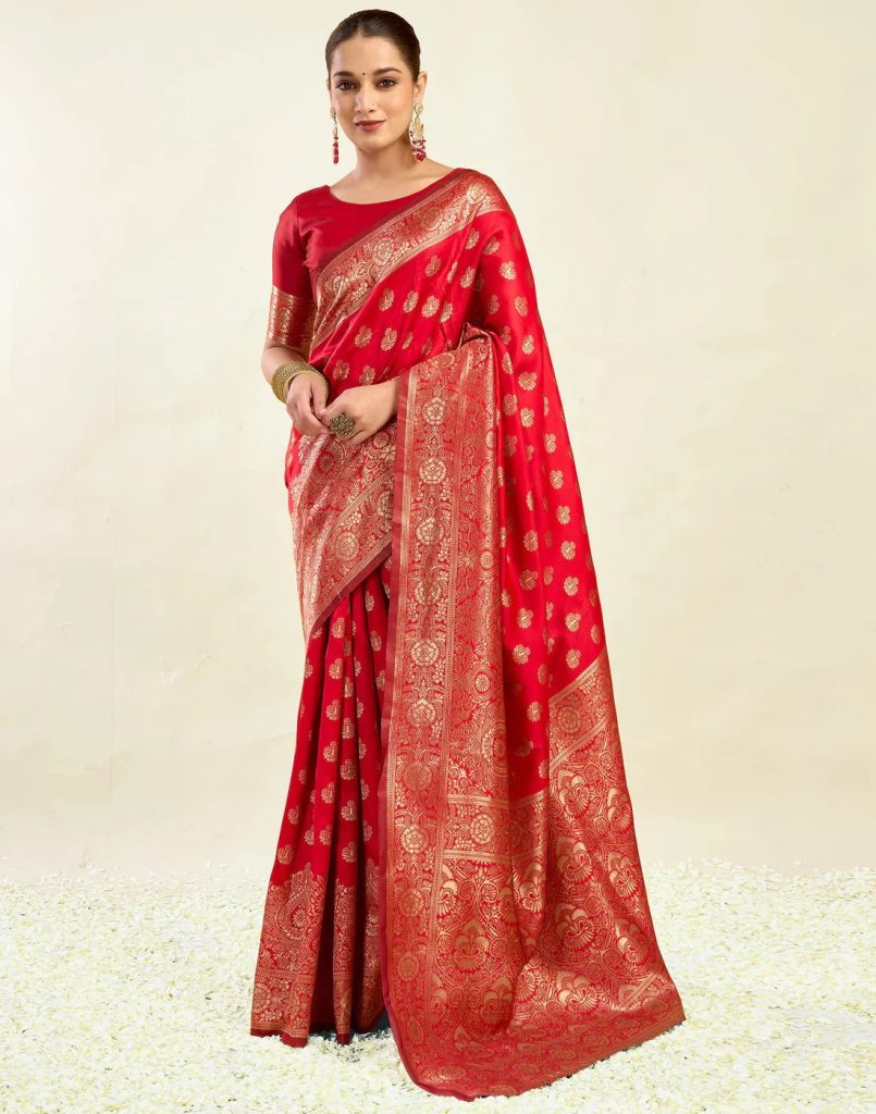 AXONIT Women's Silk Blend Banarasi Jacquard
