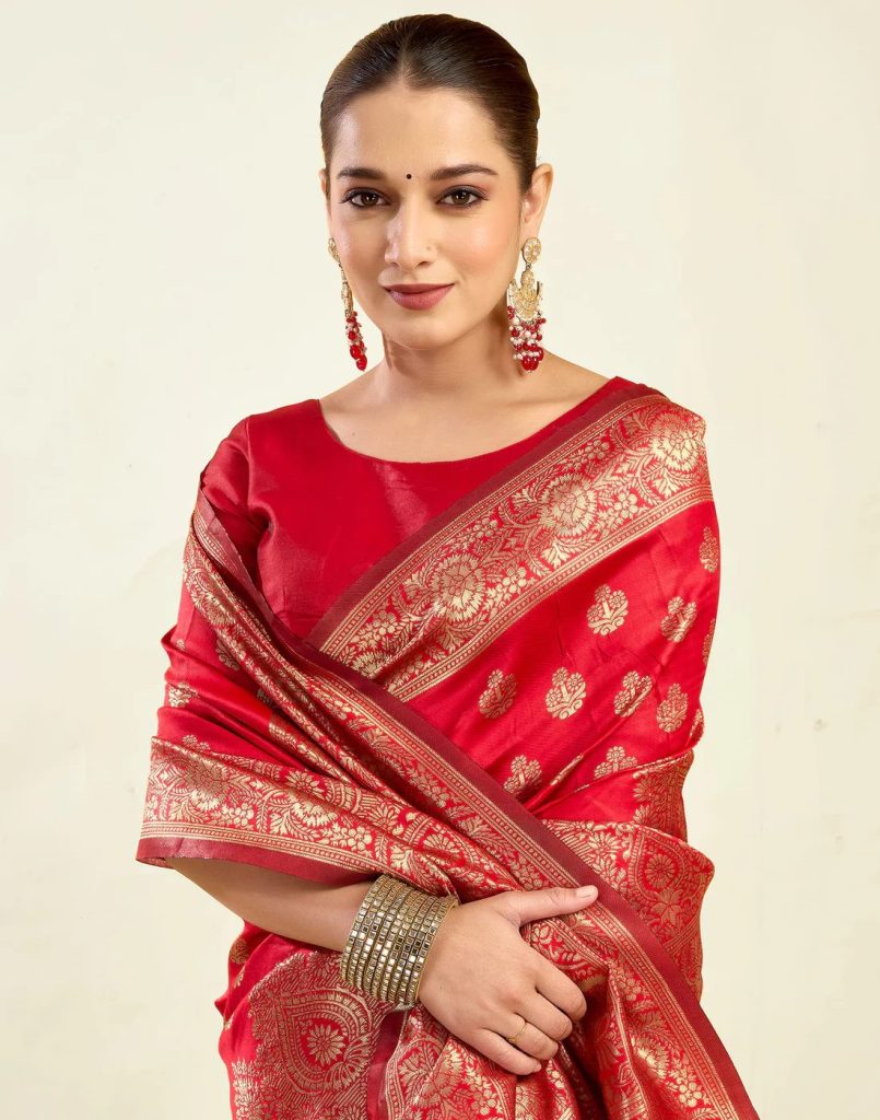 AXONIT Women's Silk Blend Banarasi Jacquard