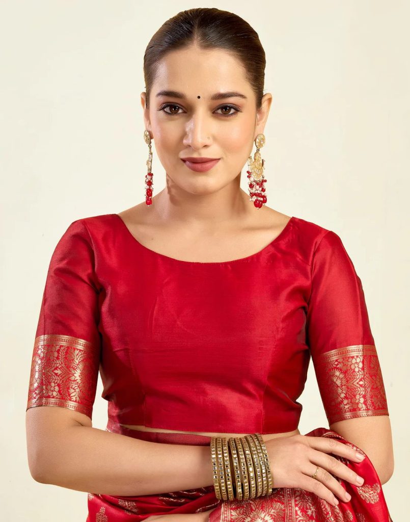 AXONIT Women's Silk Blend Banarasi Jacquard