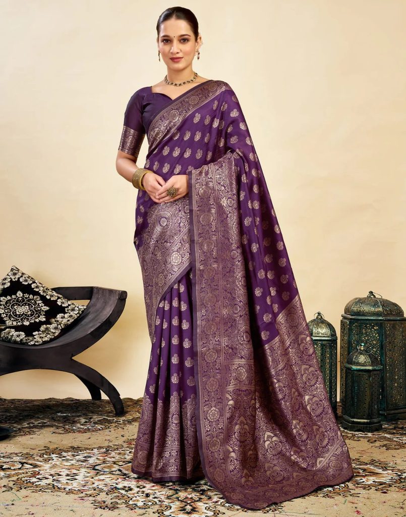 AXONIT Women's Silk Blend Banarasi Jacquard