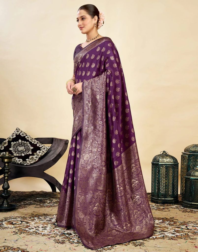 AXONIT Women's Silk Blend Banarasi Jacquard