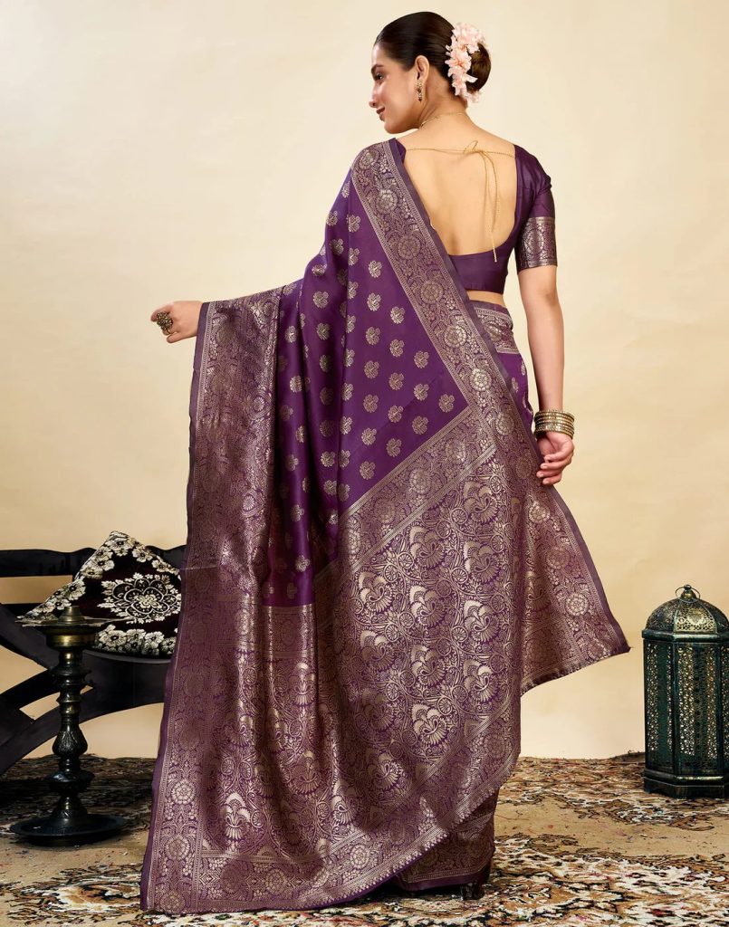 AXONIT Women's Silk Blend Banarasi Jacquard