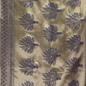 AXONIT Women's Silk Blend Banarasi Jacquard Zari Motifs Design Saree with Unstitched Blouse Piece