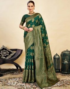 AXONIT Women's Silk Blend Banarasi Jacquard
