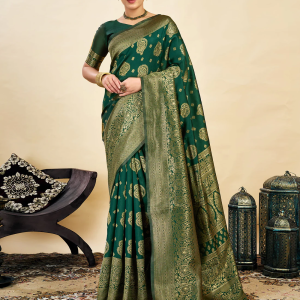 AXONIT Women's Silk Blend Banarasi Jacquard