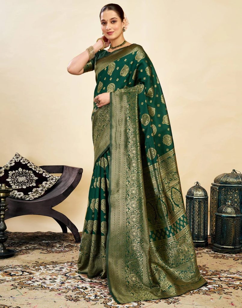 AXONIT Women's Silk Blend Banarasi Jacquard