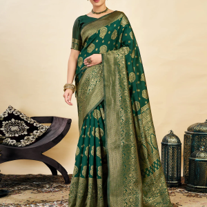 AXONIT Women's Silk Blend Banarasi Jacquard