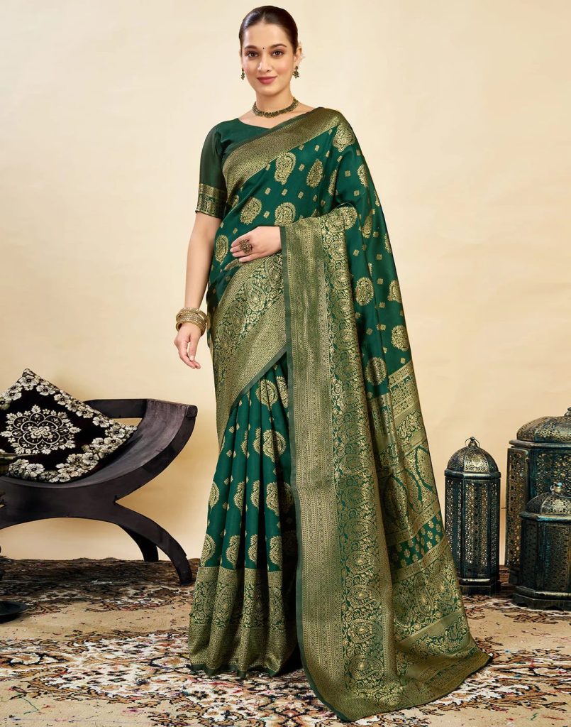 AXONIT Women's Silk Blend Banarasi Jacquard