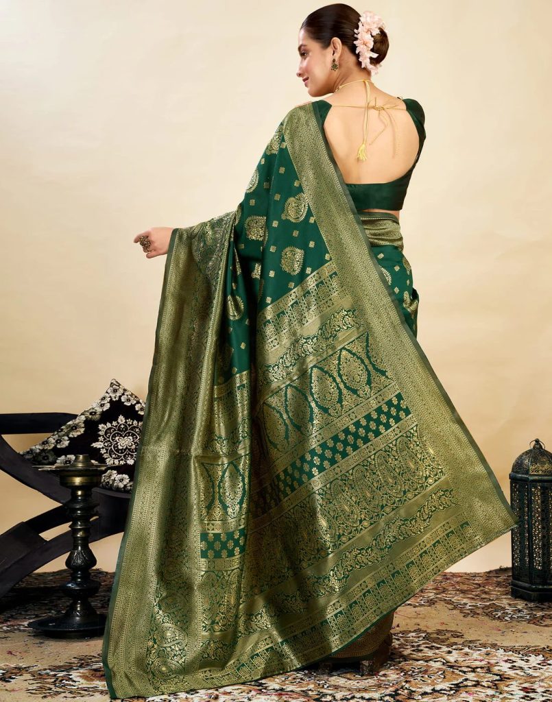 AXONIT Women's Silk Blend Banarasi Jacquard