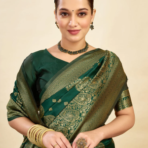 AXONIT Women's Silk Blend Banarasi Jacquard