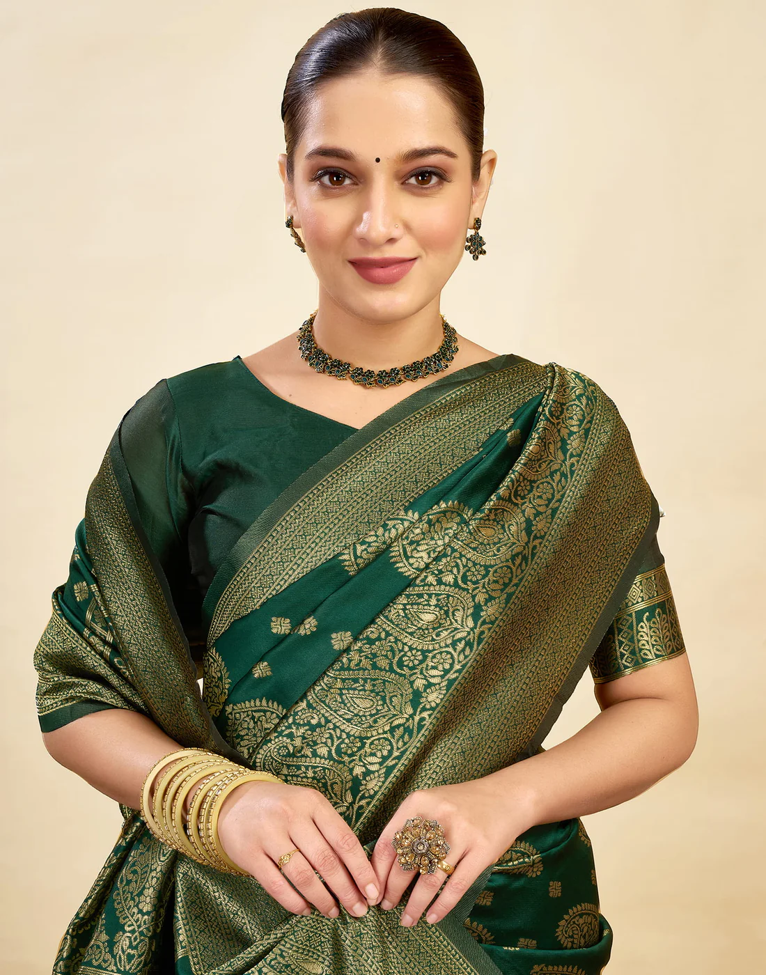 AXONIT Women's Silk Blend Banarasi Jacquard