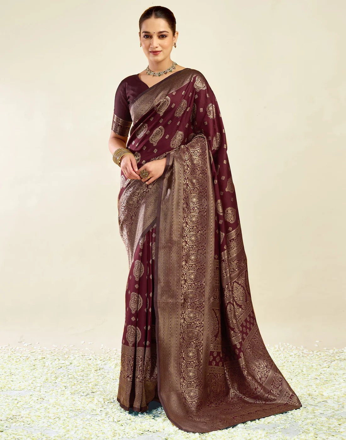 AXONIT Women's Silk Blend Banarasi Jacquard