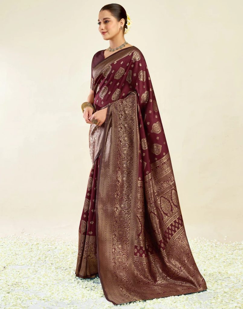 AXONIT Women's Silk Blend Banarasi Jacquard