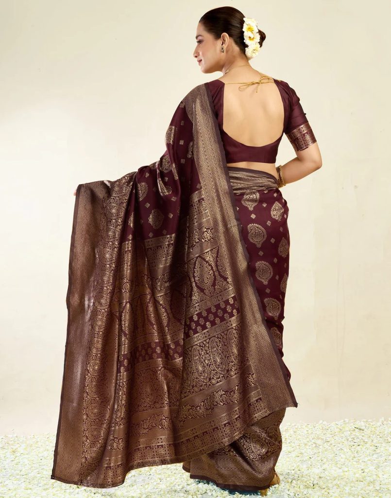 AXONIT Women's Silk Blend Banarasi Jacquard