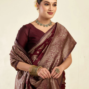 AXONIT Women's Silk Blend Banarasi Jacquard