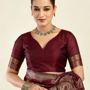 AXONIT Women's Silk Blend Banarasi Jacquard