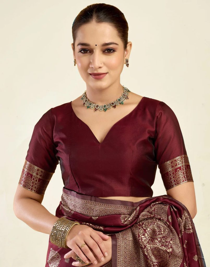 AXONIT Women's Silk Blend Banarasi Jacquard
