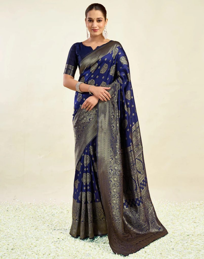 AXONIT Women's Silk Blend Banarasi Jacquard