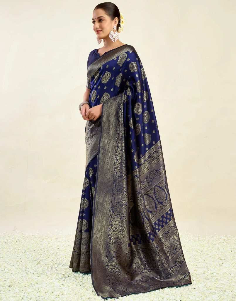 AXONIT Women's Silk Blend Banarasi Jacquard