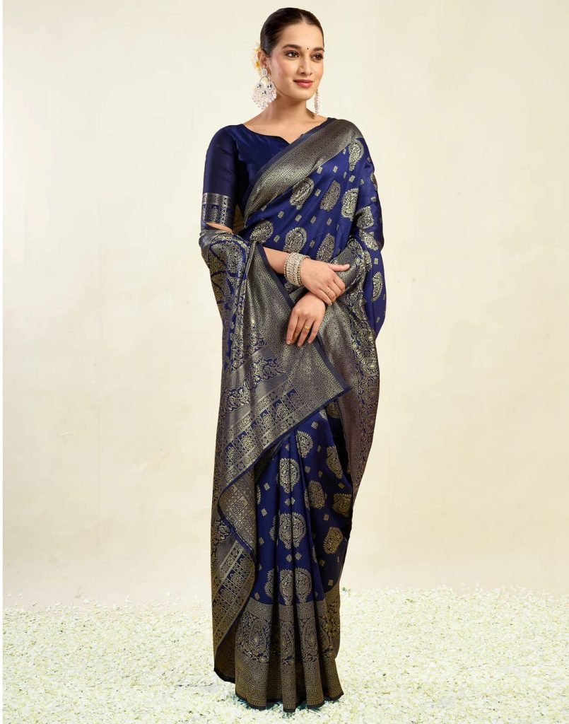 AXONIT Women's Silk Blend Banarasi Jacquard