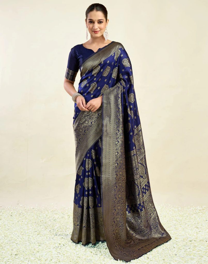 AXONIT Women's Silk Blend Banarasi Jacquard