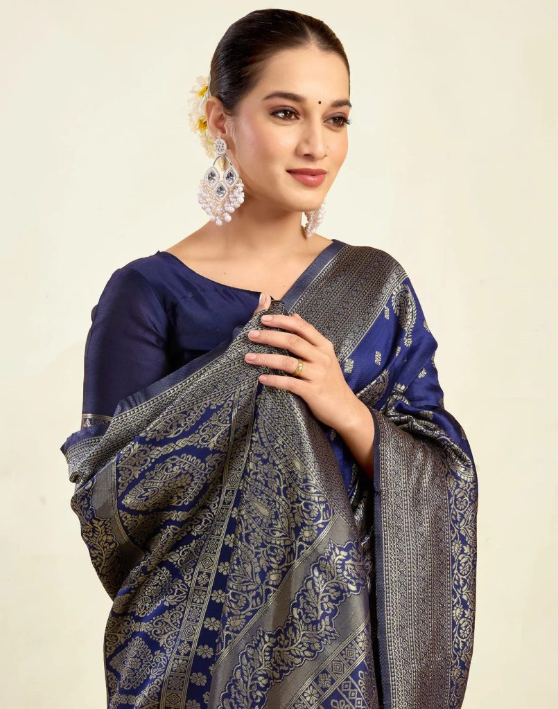 AXONIT Women's Silk Blend Banarasi Jacquard