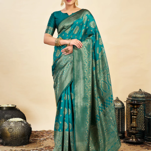 AXONIT Women's Silk Blend Banarasi Jacquard
