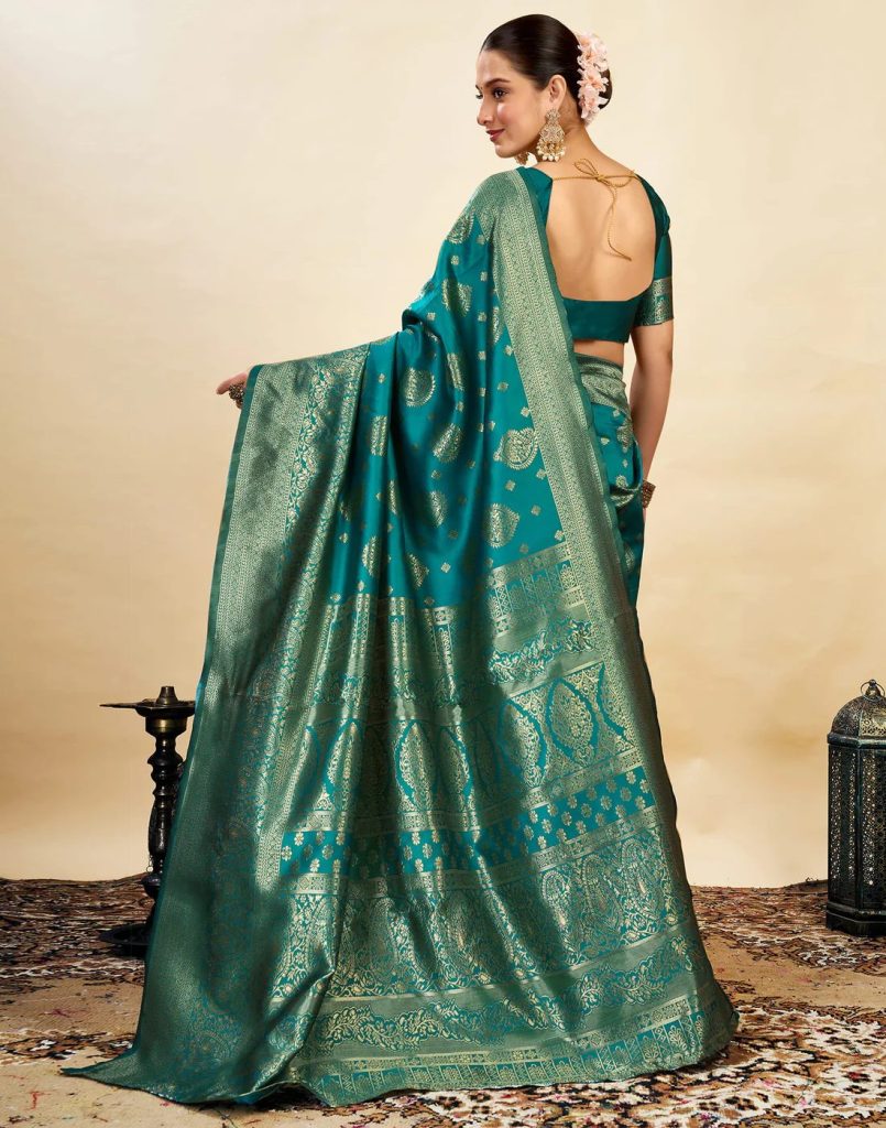 AXONIT Women's Silk Blend Banarasi Jacquard
