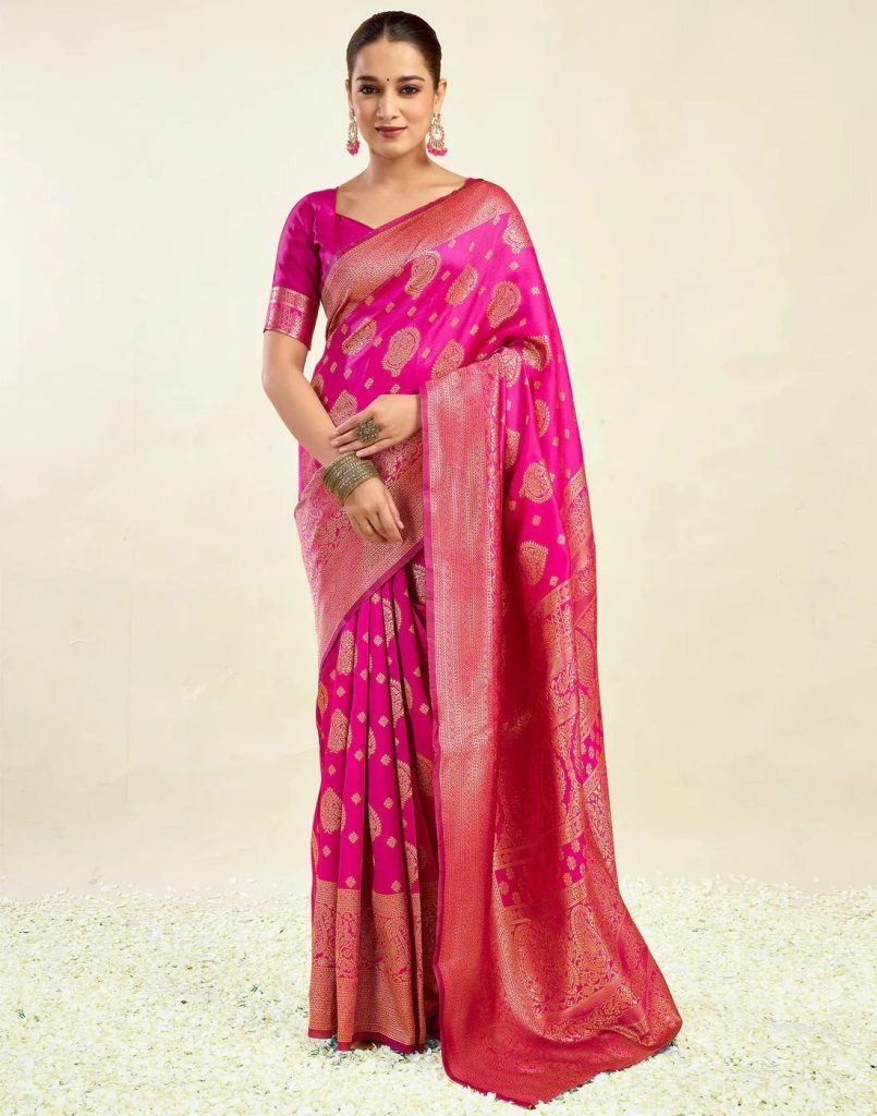 AXONIT Women's Silk Blend Banarasi Jacquard