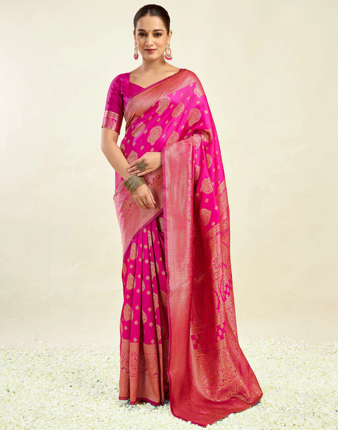 AXONIT Women's Silk Blend Banarasi Jacquard