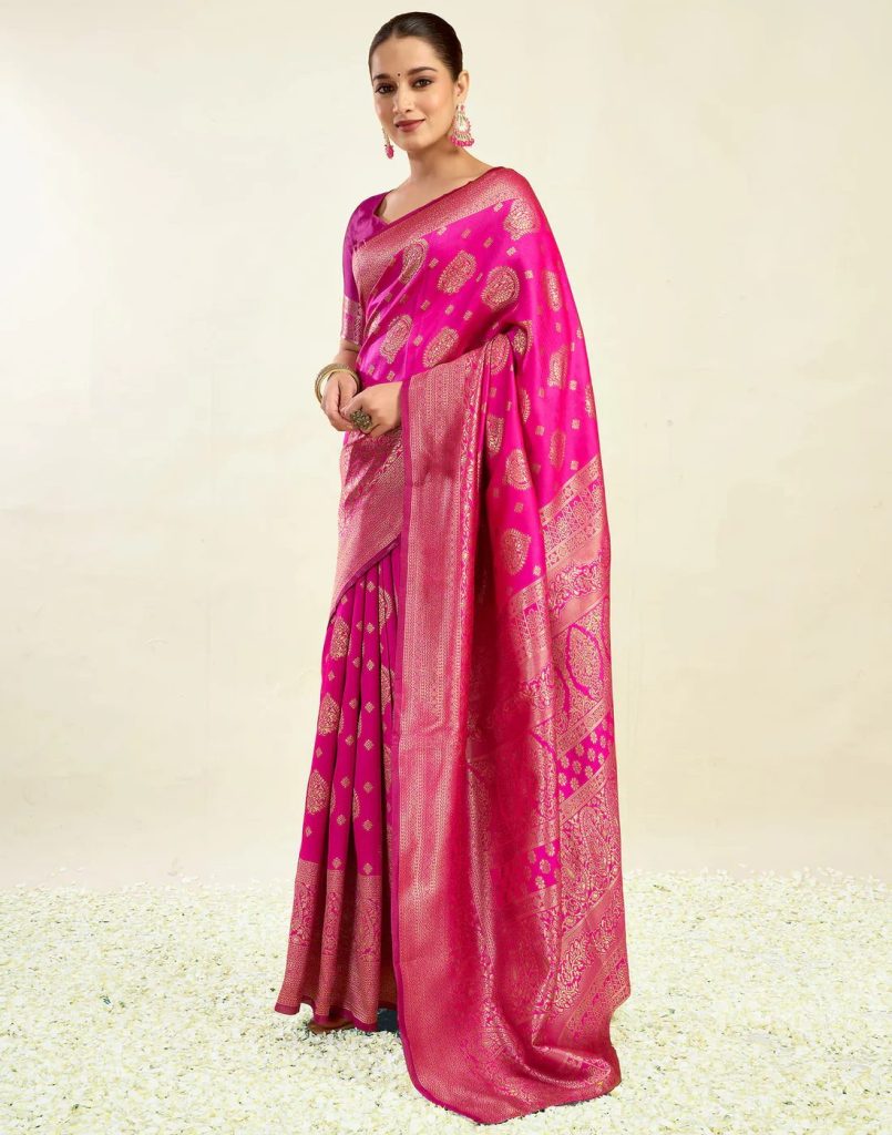 AXONIT Women's Silk Blend Banarasi Jacquard