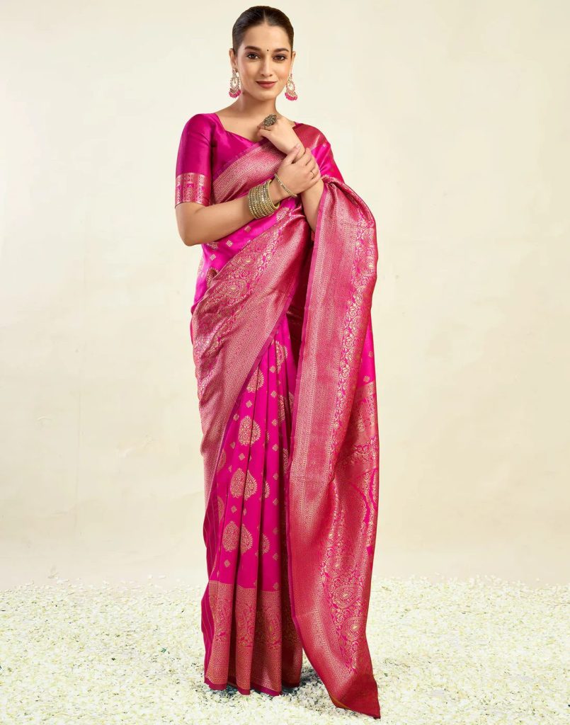 AXONIT Women's Silk Blend Banarasi Jacquard