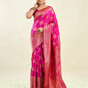 AXONIT Women's Silk Blend Banarasi Jacquard