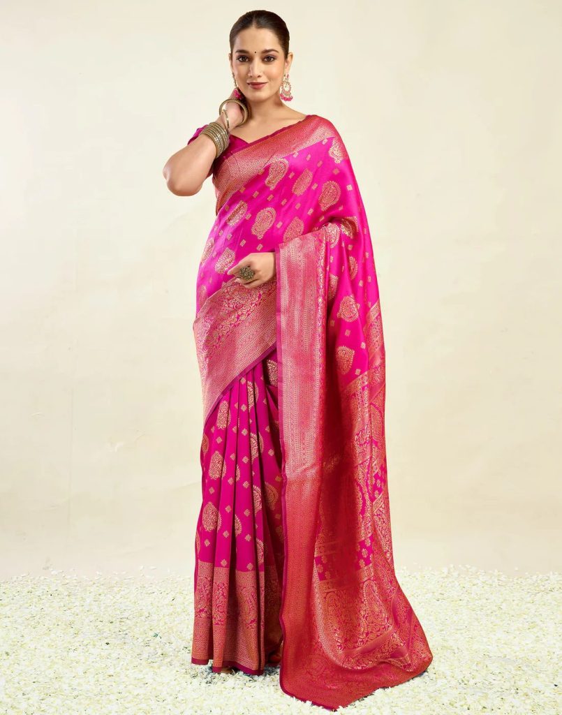 AXONIT Women's Silk Blend Banarasi Jacquard