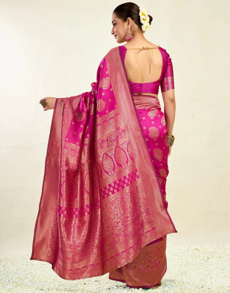 AXONIT Women's Silk Blend Banarasi Jacquard