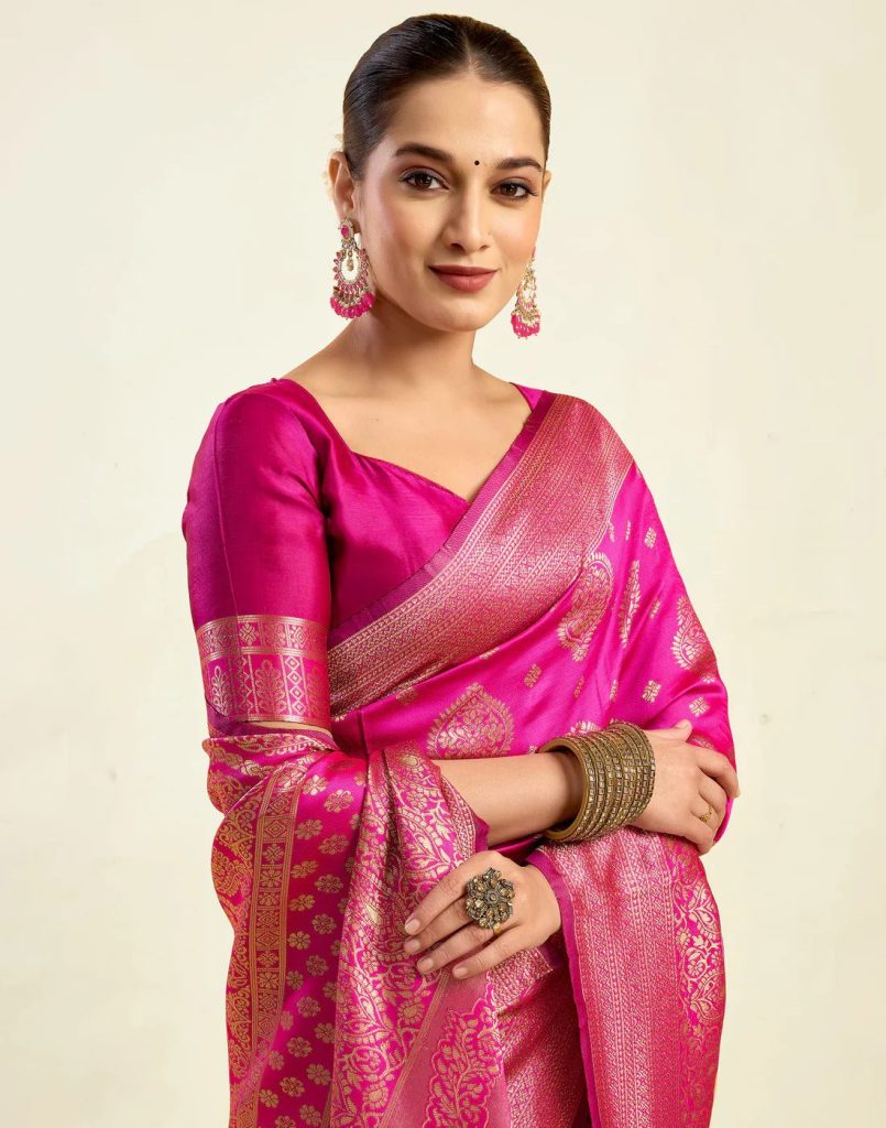 AXONIT Women's Silk Blend Banarasi Jacquard