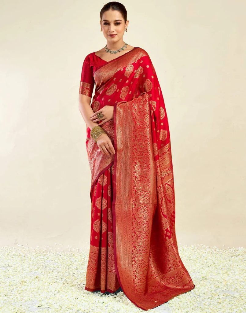AXONIT Women's Silk Blend Banarasi Jacquard