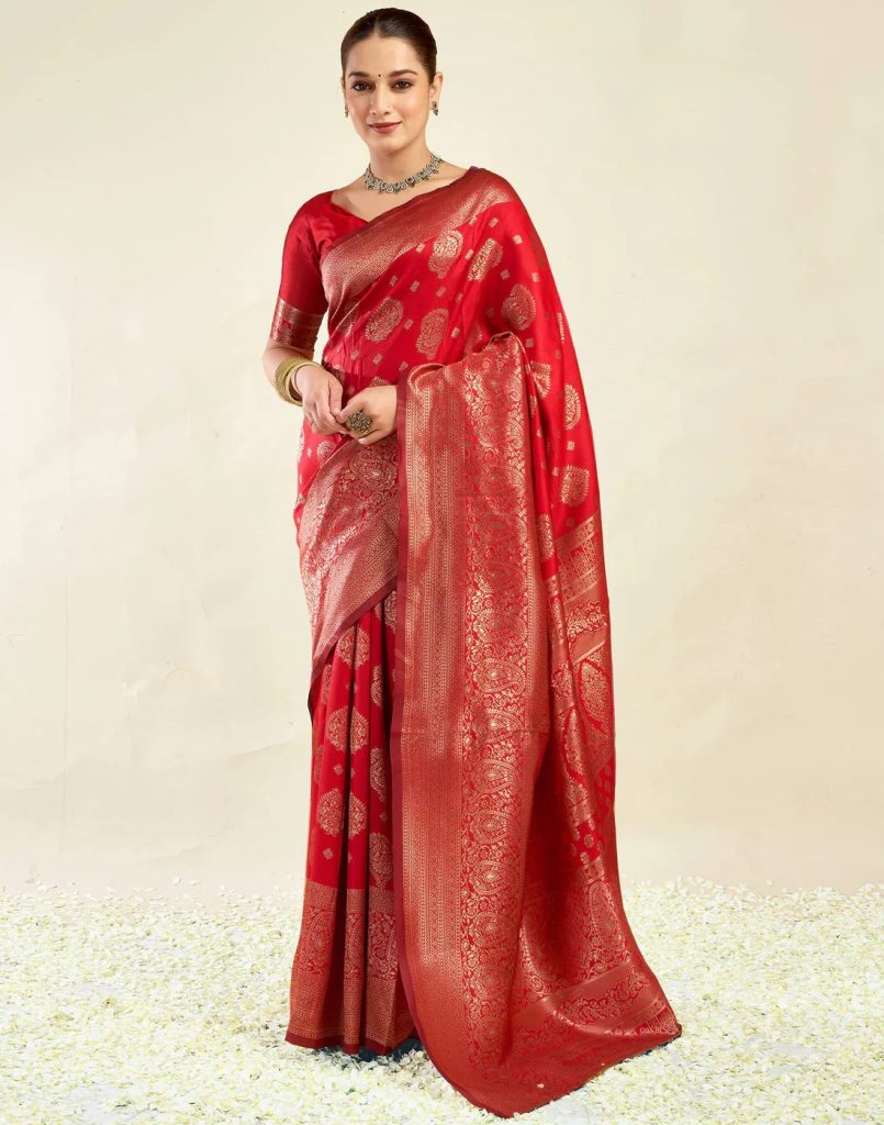 AXONIT Women's Silk Blend Banarasi Jacquard
