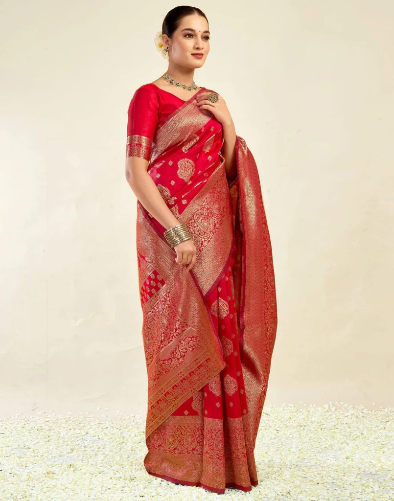 AXONIT Women's Silk Blend Banarasi Jacquard