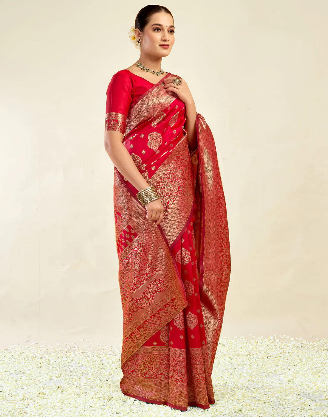 AXONIT Women's Silk Blend Banarasi Jacquard