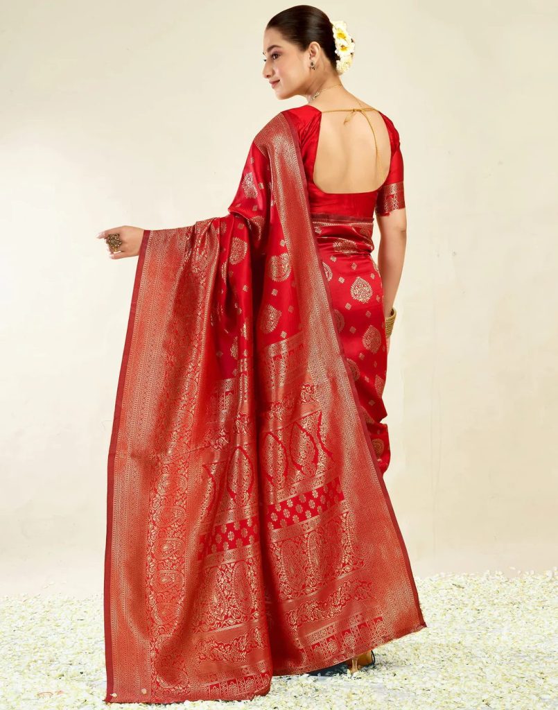 AXONIT Women's Silk Blend Banarasi Jacquard