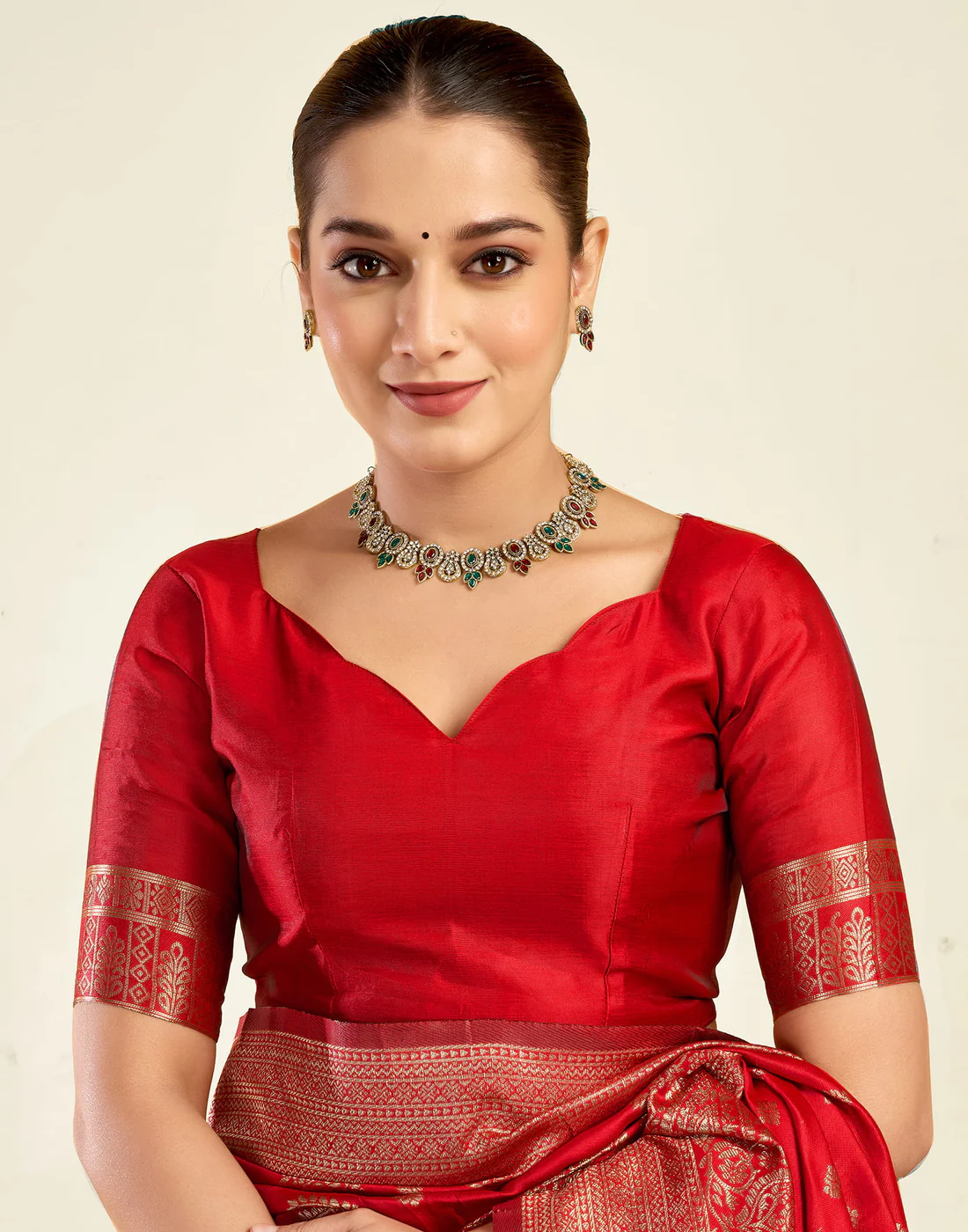 AXONIT Women's Silk Blend Banarasi Jacquard
