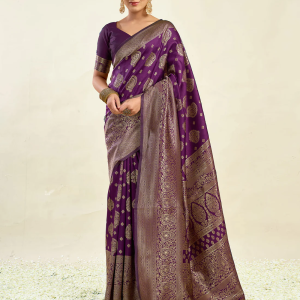 AXONIT Women's Silk Blend Banarasi Jacquard