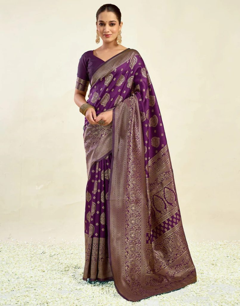 AXONIT Women's Silk Blend Banarasi Jacquard