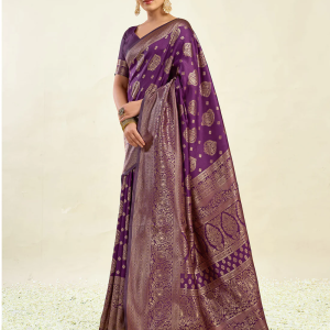 AXONIT Women's Silk Blend Banarasi Jacquard