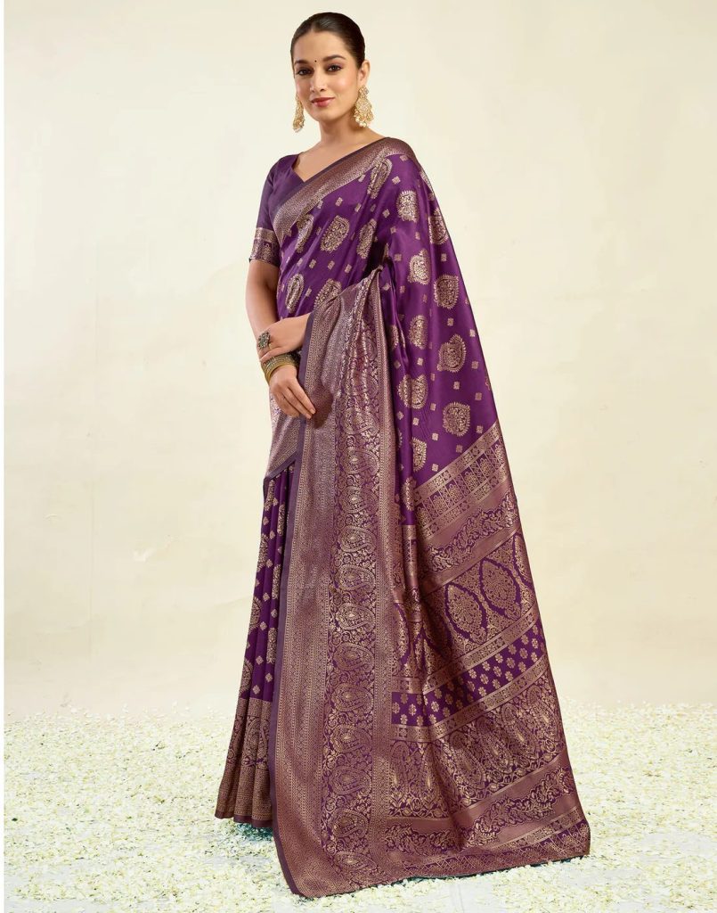 AXONIT Women's Silk Blend Banarasi Jacquard