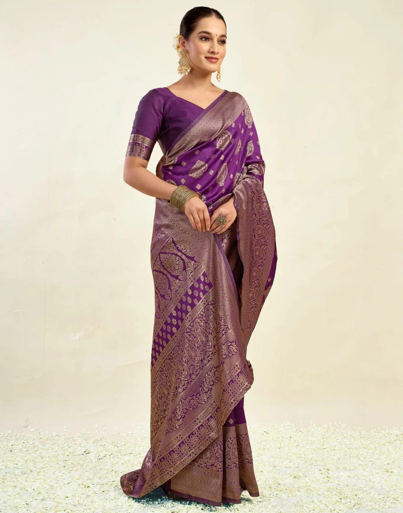 AXONIT Women's Silk Blend Banarasi Jacquard
