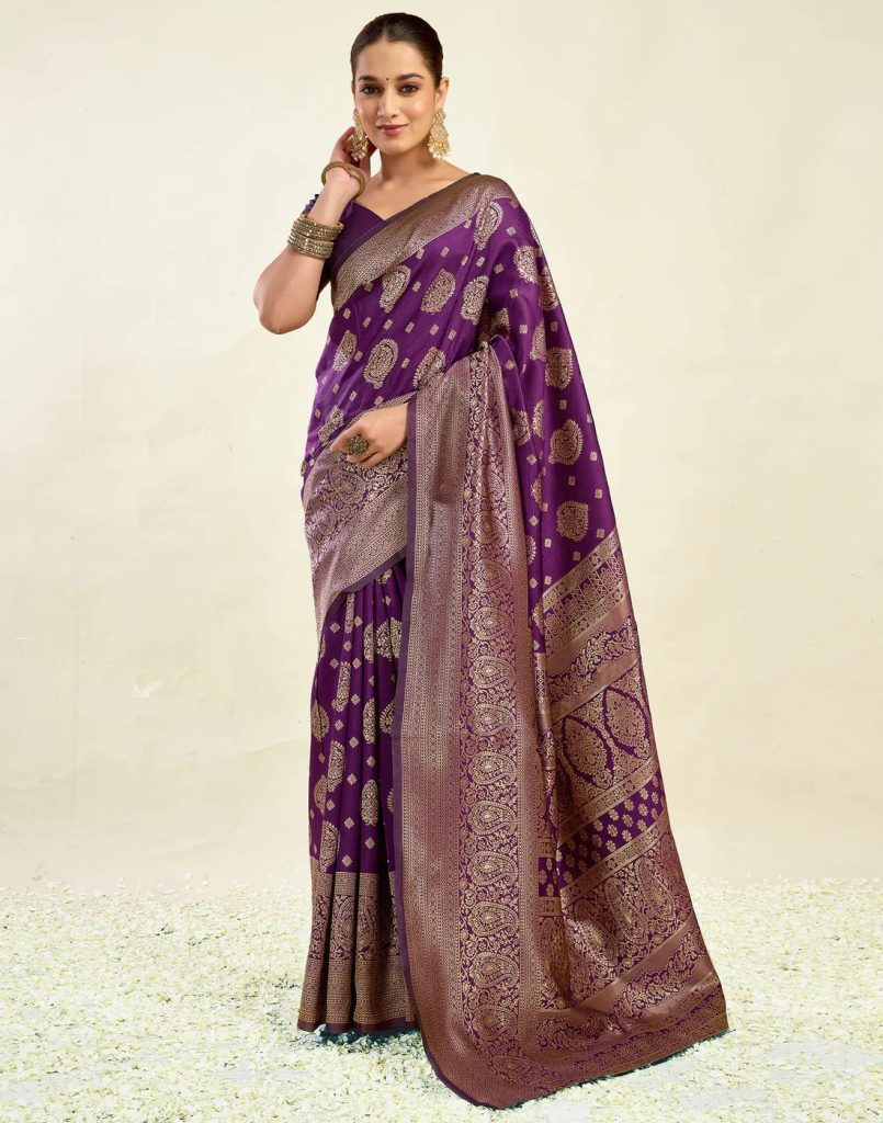 AXONIT Women's Silk Blend Banarasi Jacquard